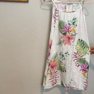 Lungo L'orno Tropical 100% Linen Sleeveless dress size S